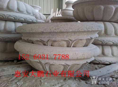 精品石雕花盆 融合花岗岩黄金麻与崇武欧式艺术的石雕花钵之美